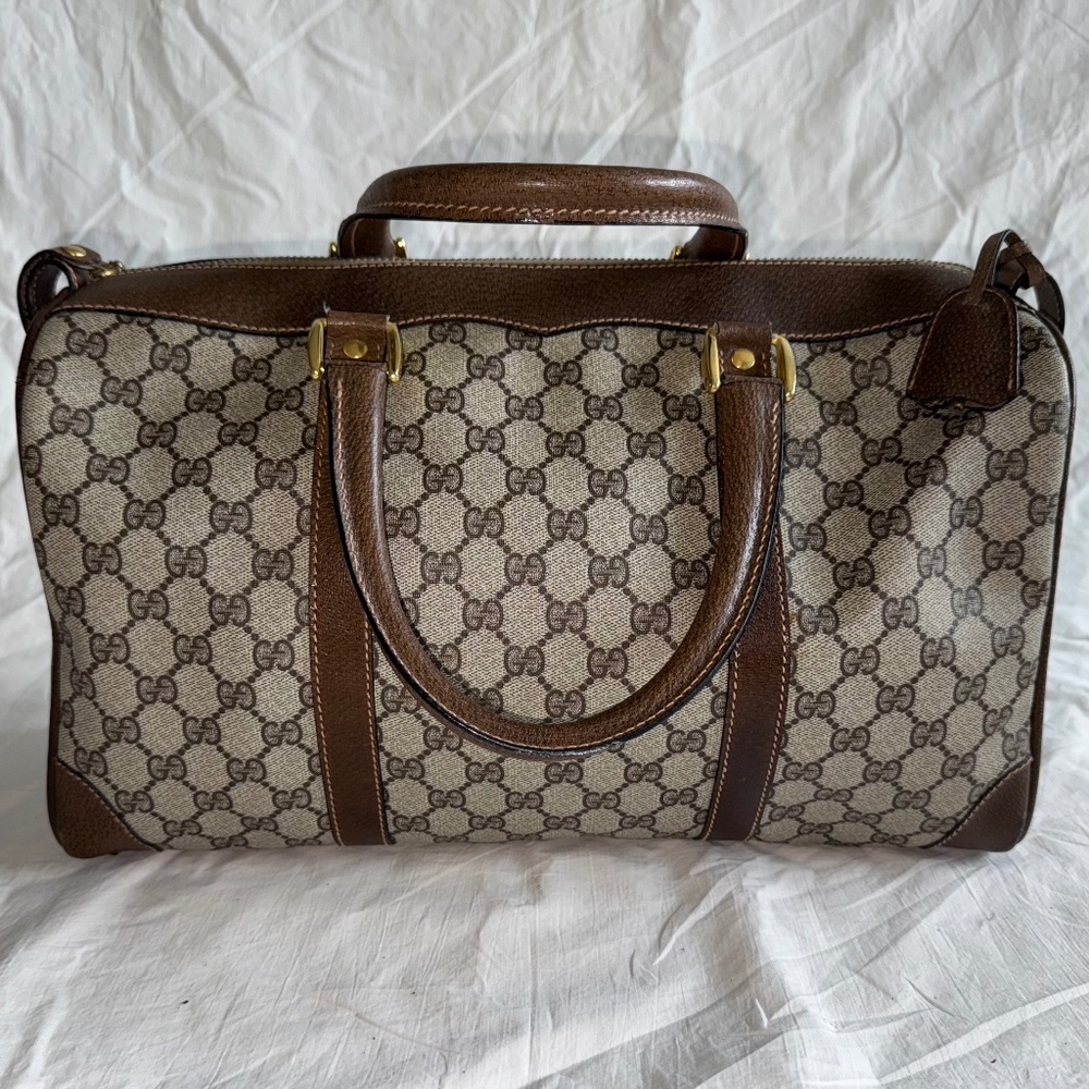 vintage GUCCI brown monogram BOSTON BAG